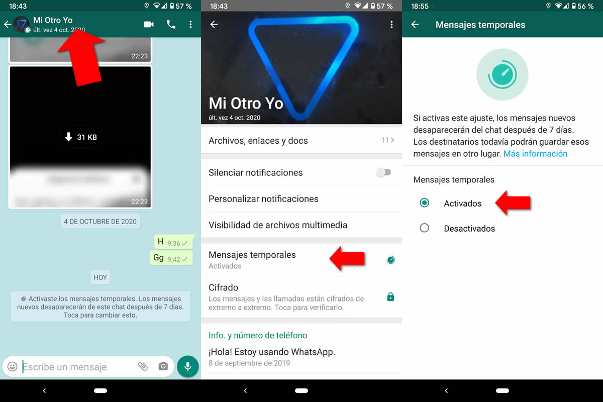 Cómo Usar Los Mensajes Temporales Que Se Autodestruyen En Whatsapp 8473